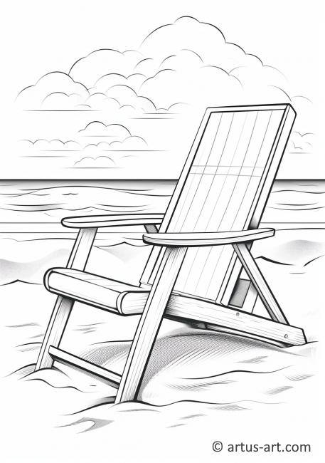 Раскраска для отдыха на пляже с креслом